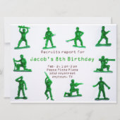 Boys Army Theme Birthday Uitnodiging (Voorkant)