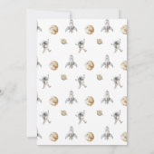 Boy's Astronaut Minimalist Space Verjaardagsfeest Kaart (Achterkant)