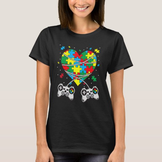 Boys Autism Gift Game Autism Awareness Maand Day M T-shirt (Voorkant)