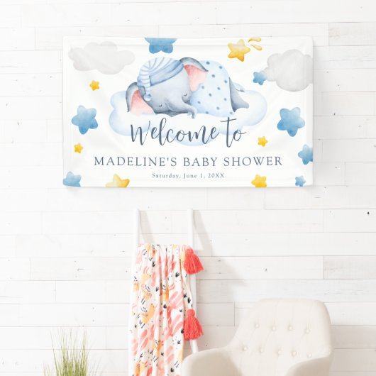 Boys Baby Elephant Baby shower Spandoek (Insitu)