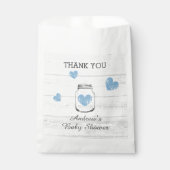 Boy's baby shower party  licht houtnerf bedankzakje (Voorkant)