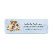 Boys Baby shower Return Address Woodland Etiket (Voorkant)