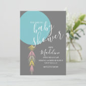 Boys Baby shower Tassel Boho Ballonuitnodiging Kaart (Staand voorkant)