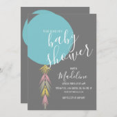 Boys Baby shower Tassel Boho Ballonuitnodiging Kaart (Voorkant / Achterkant)