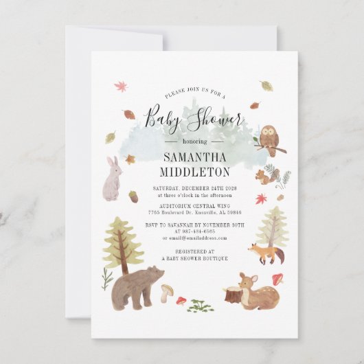 Boys Baby shower Waterverf Boys Kaart (Voorkant)