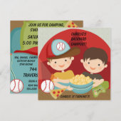Boys Backyard Campout Birthday-uitnodigingen Kaart (Voorkant / Achterkant)