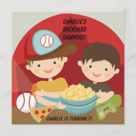Boys Backyard Campout Birthday-uitnodigingen Kaart
