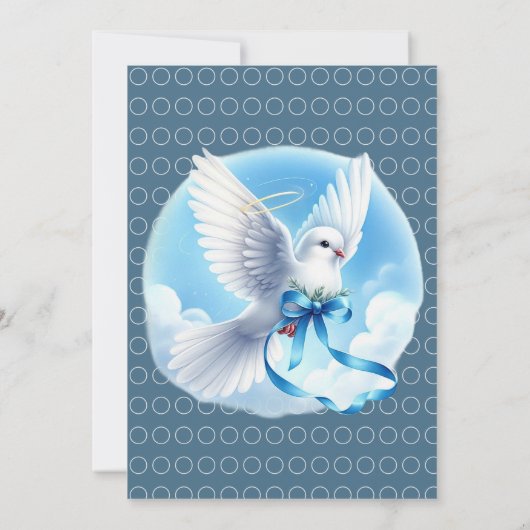 Boy's Baptism Blue Gepersonaliseerd Kaart (Achterkant)