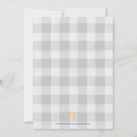 Boys Barnyard First Birthday Invite Kaart (Achterkant)