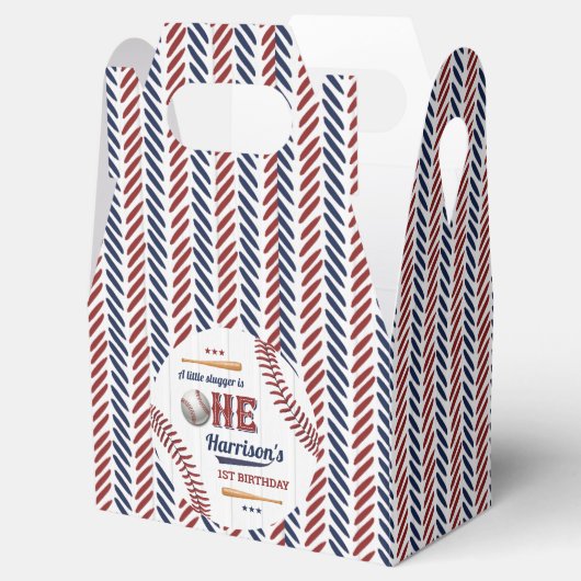 Boys Baseball 1e verjaardag Bedankdoosjes (Geopend)