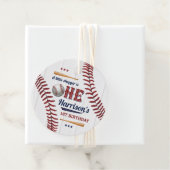 Boys Baseball 1e verjaardag Bedankjes Labels (In situ)