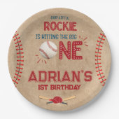 Boys Baseball 1e verjaardag Papieren Bordje (Voorkant)