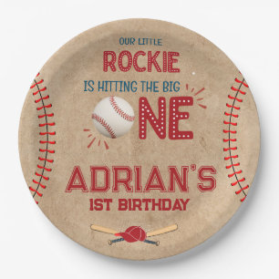 Boys Baseball 1e verjaardag Papieren Bordje