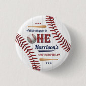 Boys Baseball 1e verjaardag Ronde Button 3,2 Cm (Voorkant)