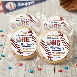 Boys Baseball 1e verjaardag Ronde Sticker