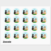 Boy's Baseball en Dogs Theme Baby shower Ronde Sticker (Vel)