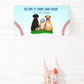 Boy's Baseball en Dogs Theme Baby shower Spandoek (Insitu)