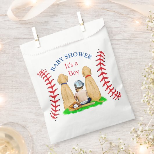 Boy's Baseball Theme Baby shower 2 Labs en Baby Bedankzakje (Geknipt)
