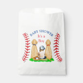Boy's Baseball Theme Baby shower 2 Labs en Baby Bedankzakje (Voorkant)