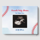 Boy's Baseball Theme Baby shower 2 Labs en Baby Gastenboek (Achterkant)