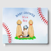 Boy's Baseball Theme Baby shower 2 Labs en Baby Gastenboek (Voorkant)