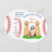 Boy's Baseball Theme Baby shower 2 Labs en Baby Kaart (Voorkant / Achterkant)
