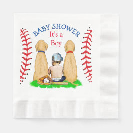 Boy's Baseball Theme Baby shower 2 Labs en Baby Servet