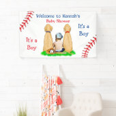 Boy's Baseball Theme Baby shower 2 Labs en Baby Spandoek (Insitu)
