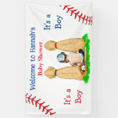 Boy's Baseball Theme Baby shower 2 Labs en Baby Spandoek (Verticaal)