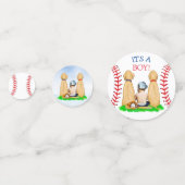 Boy's Baseball Theme Baby shower Baby en Honden Confetti (Achterkanten)