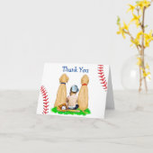 Boy's Baseball Theme Baby shower Dank je Kaart (Gele Bloem)