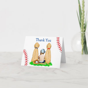 Boy's Baseball Theme Baby shower Dank je Kaart