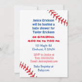 Boy's Baseball Theme Baby shower Kaart (Achterkant)