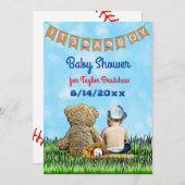 Boy's Baseball Theme Baby shower Kaart (Voorkant / Achterkant)