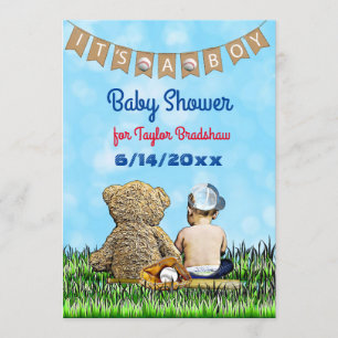Boy's Baseball Theme Baby shower Kaart