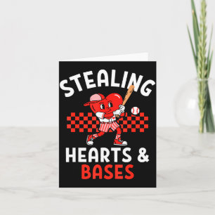 Boys Baseball Valentijnsdag Steelt Hartjes Valen Kaart