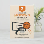 Boys Basketball Birthday • Editable Sports Party Kaart (Staand voorkant)