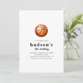 Boys Basketball Birthday Invitation Kaart (Staand voorkant)