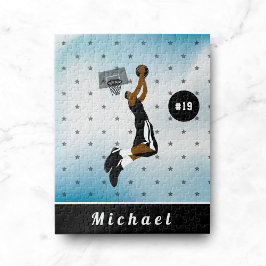 Boys Basketball Player Star Athlete Name & Number Legpuzzel
