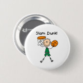 Boys Basketball Slam Dunk Ronde Button 5,7 Cm (Voorkant /achterkant)