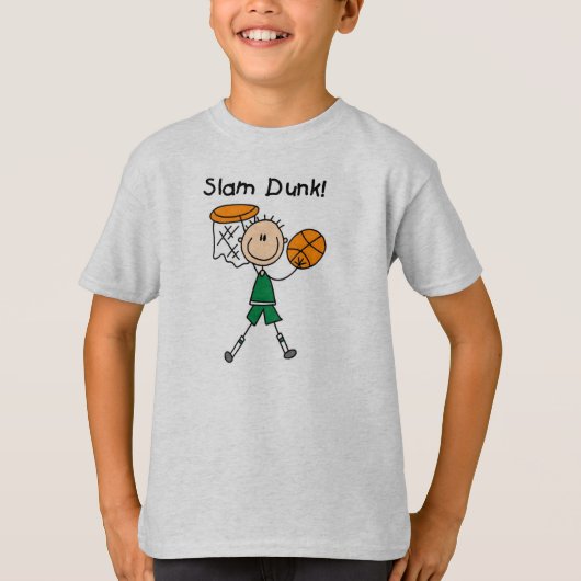 Boys Basketball Slam Dunk T-shirt (Voorkant)