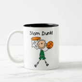 Boys Basketball Slam Dunk Tweekleurige Koffiemok (Links)