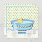 Boys Bath Time Baby shower Kaart (Voorkant / Achterkant)