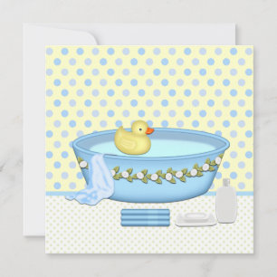 Boys Bath Time Baby shower Kaart