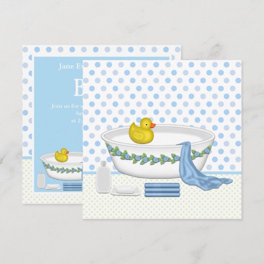 Boys Bath Time Baby shower Kaart (Voorkant / Achterkant)