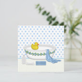 Boys Bath Time Baby shower Kaart (Staand voorkant)
