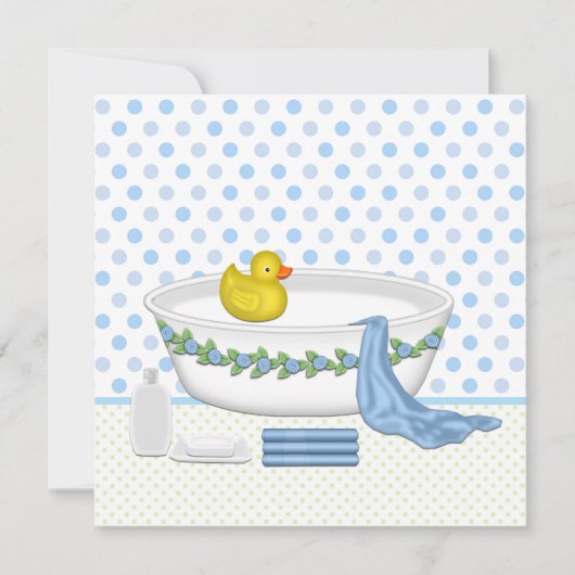 Boys Bath Time Baby shower Kaart (Voorkant)