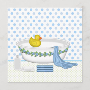 Boys Bath Time Baby shower Kaart