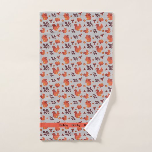 Boys Bathroom Little Squirrel op duurzame Lite Gre Bad Handdoek (Handdoek)