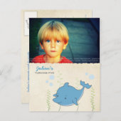 Boys Beach Pool Verjaardagsfeestje Dolfijn Nodig K Uitnodiging Briefkaart (Voorkant / Achterkant)